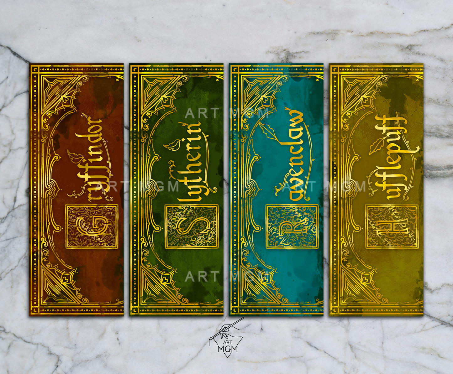 BOOKMARK Hp Houses text [Unofficial Fanart Product]