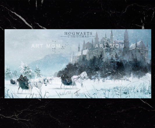 LÁMINA PANORÁMICA Navidad en Hogwarts [Producto Fanart no oficial]