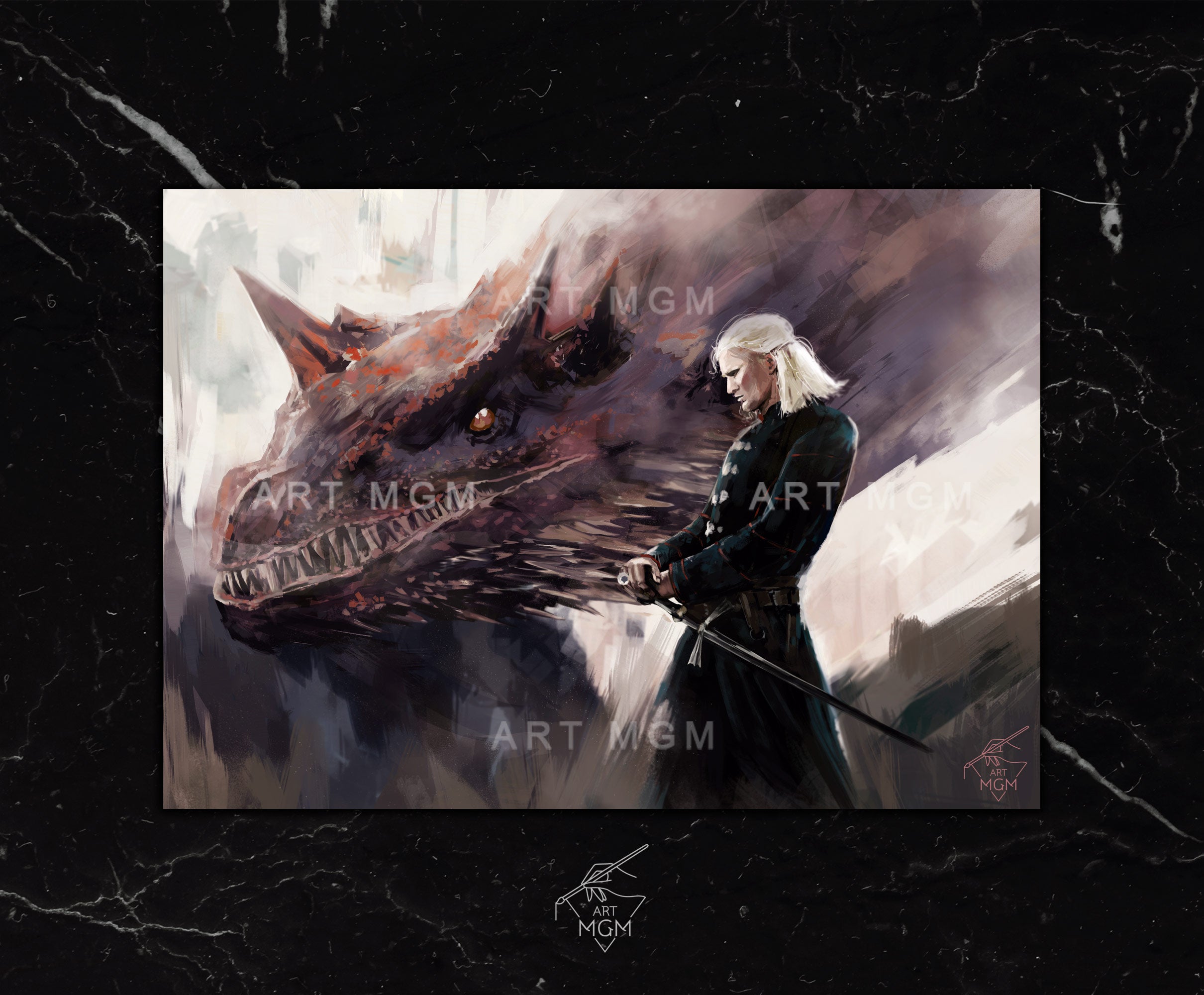 Daemon and Caraxes HOTD PRINT [Unofficial Fanart Product] – Art Mgm