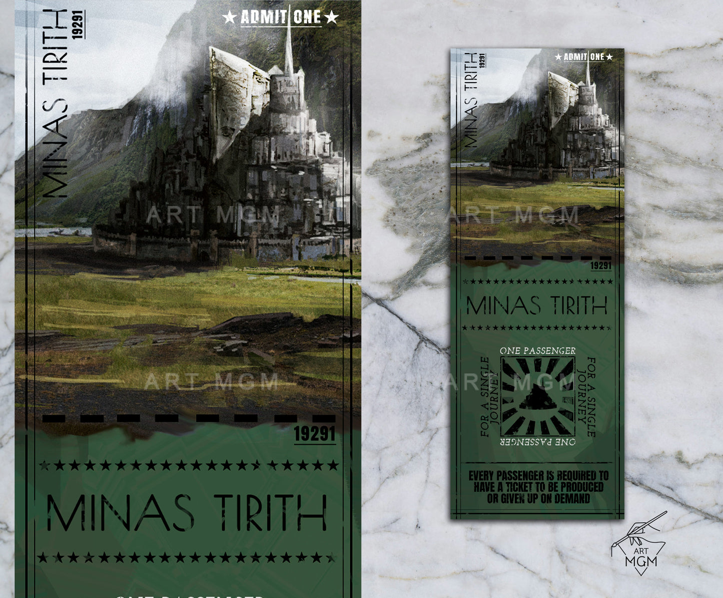TICKET Minas Tirith TLOTR [Producto Fanart no oficial]