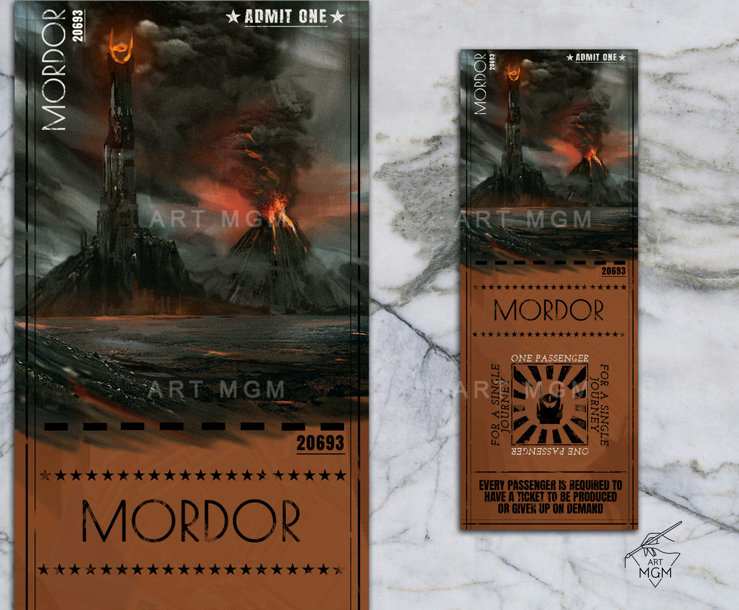 TICKET Mordor TLOTR [Unofficial Fanart Product]