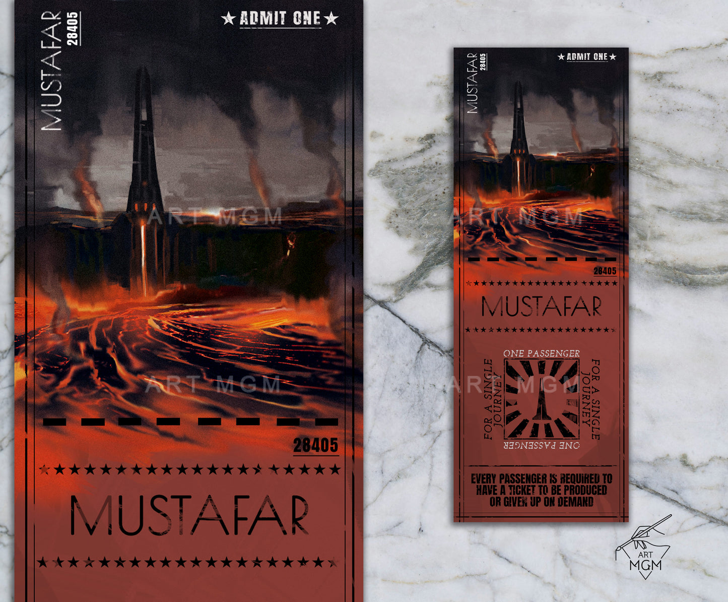 TICKET Mustafar SW [Producto Fanart no oficial]