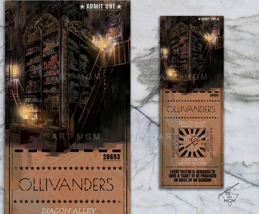 TICKET Ollivanders HP [Producto Fanart no oficial]