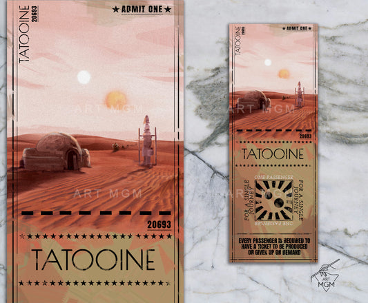 TICKET Tatooine SW [Producto Fanart no oficial]