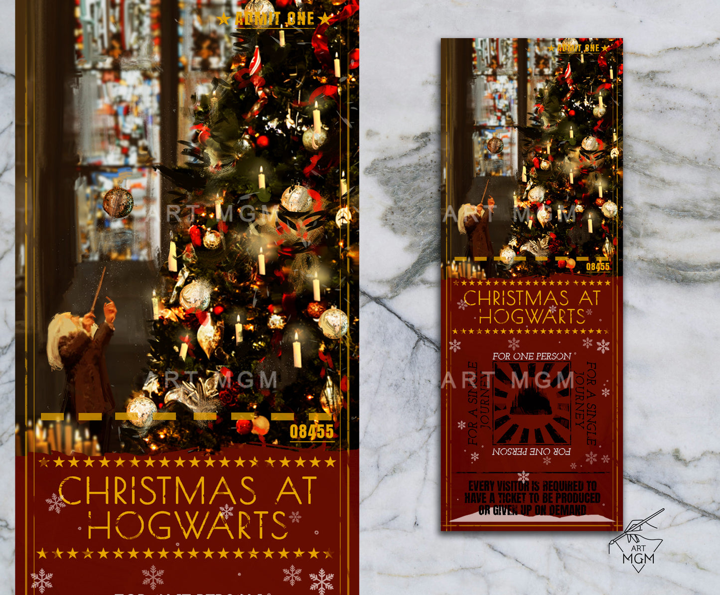 TICKET Navidad en Hogwarts [Producto Fanart no oficial]