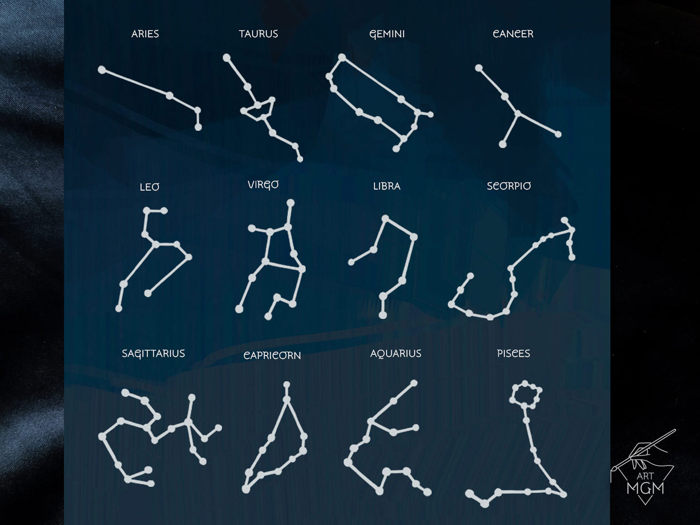 MARCAPÁGINAS METALIZADOS Constelaciones signos zodiaco